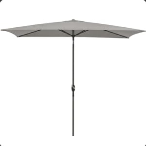 6.5 x 10 ft Gray Rectangular Patio Umbrella - Crank - Tilt - Polyester