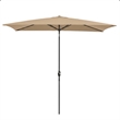 6.5 x 10 ft Khaki Rectangular Patio Umbrella - Crank - Tilt - Polyester