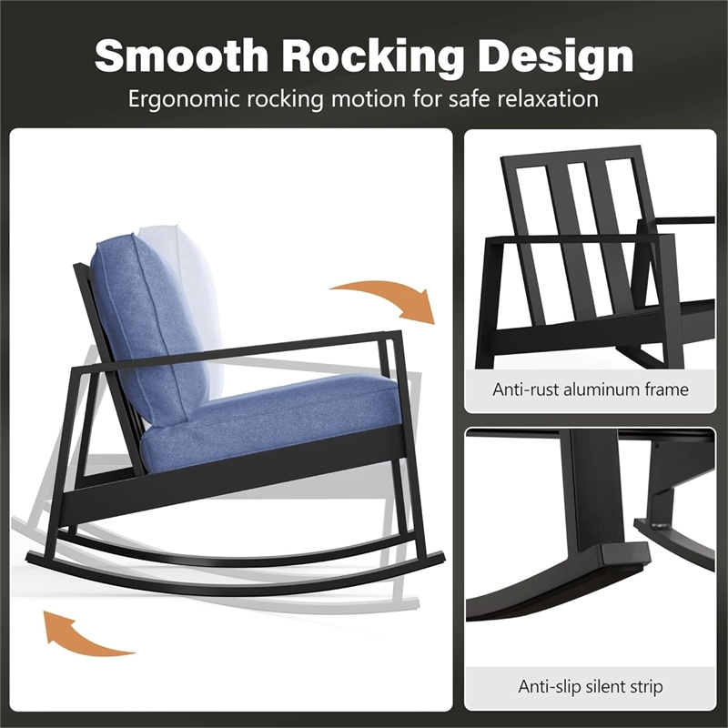 3-Piece Aluminum Outdoor Rocking Bistro - 38