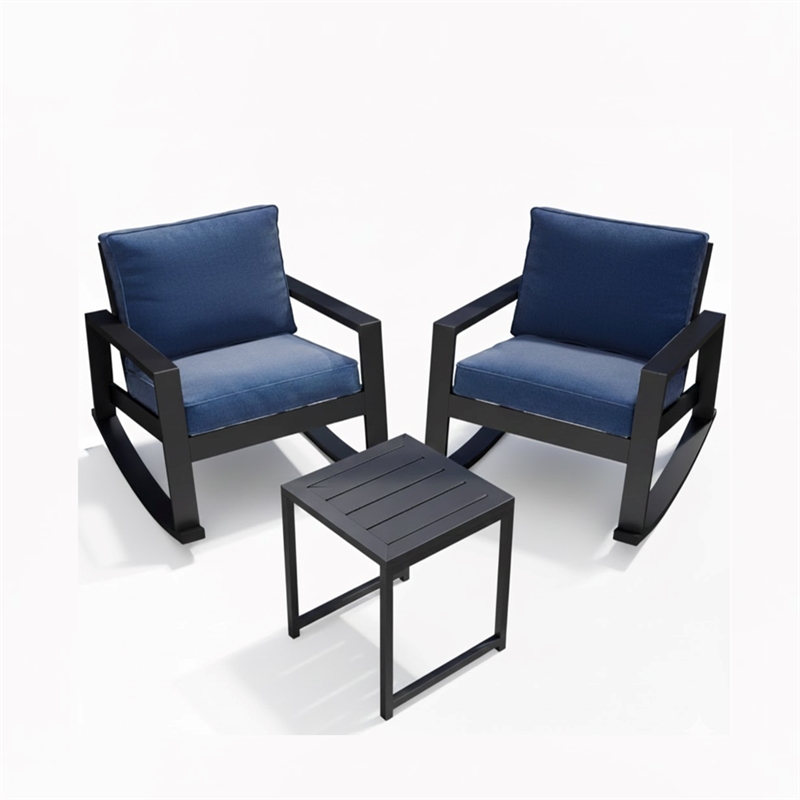 3-Piece Aluminum Outdoor Rocking Bistro - 38