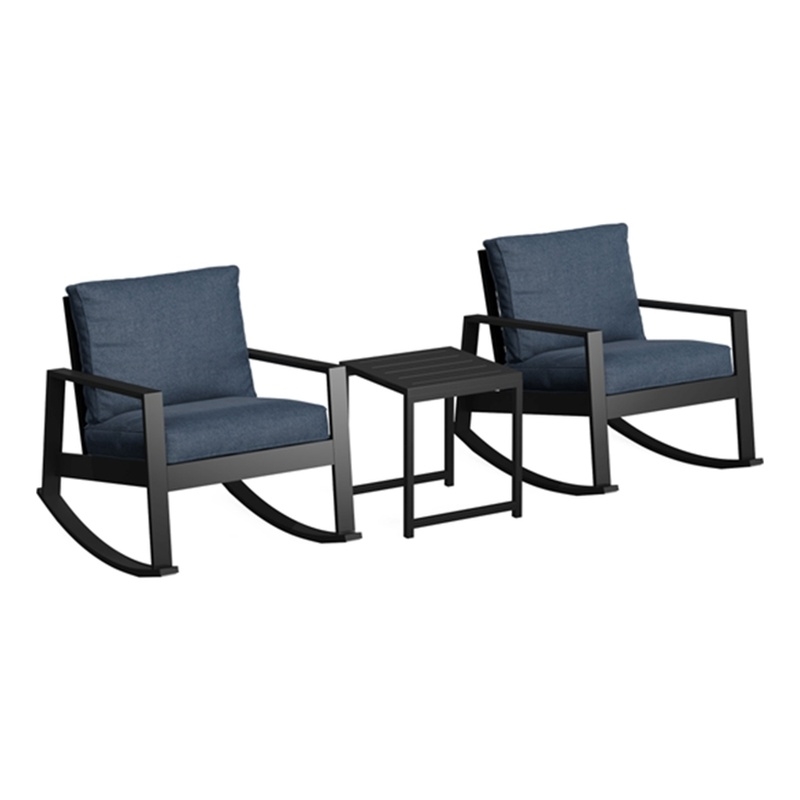 3-Piece Aluminum Outdoor Rocking Bistro - 38