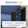 4-Piece Modern Aluminum Patio Conversation Set - 5-Seat Outdoor - Blue
