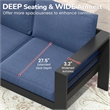4-Piece Modern Aluminum Patio Conversation Set - 5-Seat Outdoor - Blue
