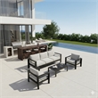 4-Piece Modern Aluminum Patio Conversation Set - 5-Seat - Light Gray