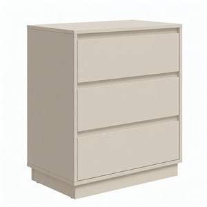 23.6 Wide Beige Large Morden Wood Nightstand with 3 Drawers (Set of 2)