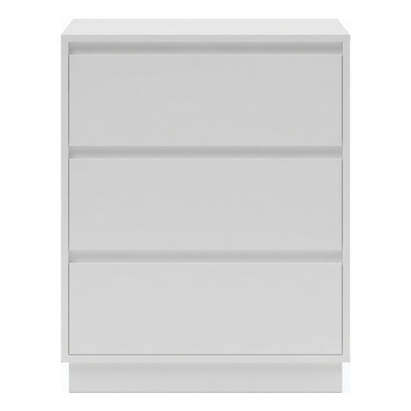23.6 Wide White Large Morden Wood Nightstand with 3 Drawers (Set of 2)