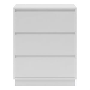 23.6 Wide White Large Morden Wood Nightstand with 3 Drawers (Set of 2)