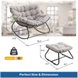 Light Gray Egg Rocking Chair - Ottoman - All-Weather Wicker - Cushions
