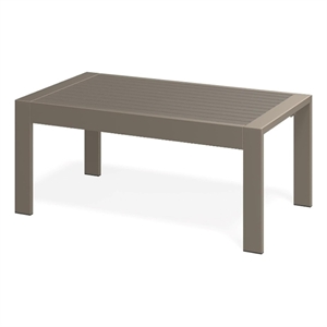 43&quot x 24&quot All-Weather Metal Outdoor Coffee Table - Khaki Frame