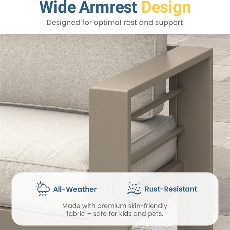 2 Pieces Outdoor Patio Set - All-Weather 75