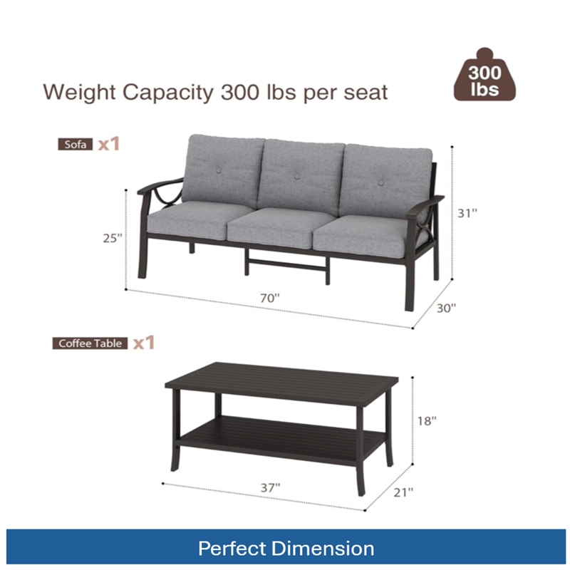 2 Piece Outdoor Patio Set - 70