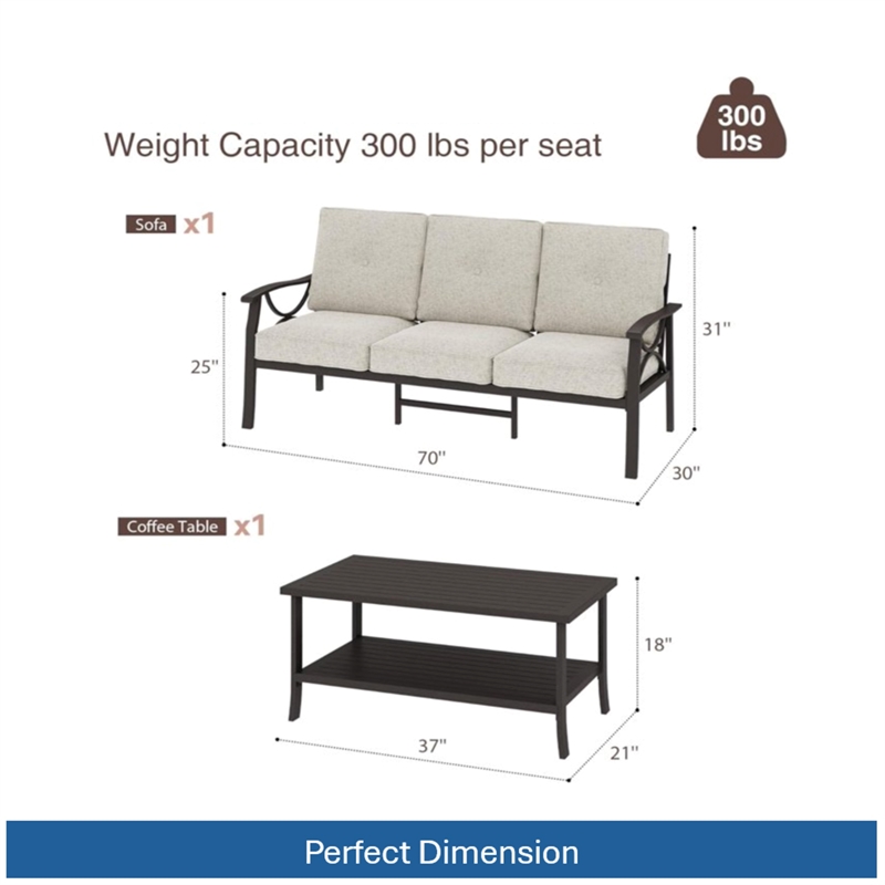 2 Piece Outdoor Patio Set - 70
