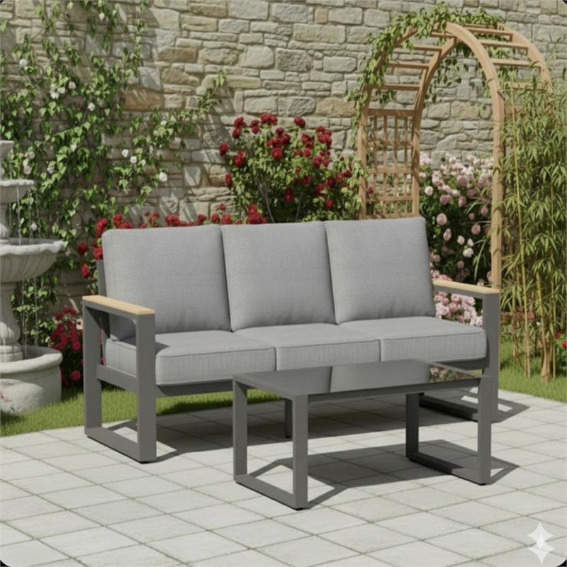 2-Piece 3-Seat Outdoor Sofa Couch Set - 75