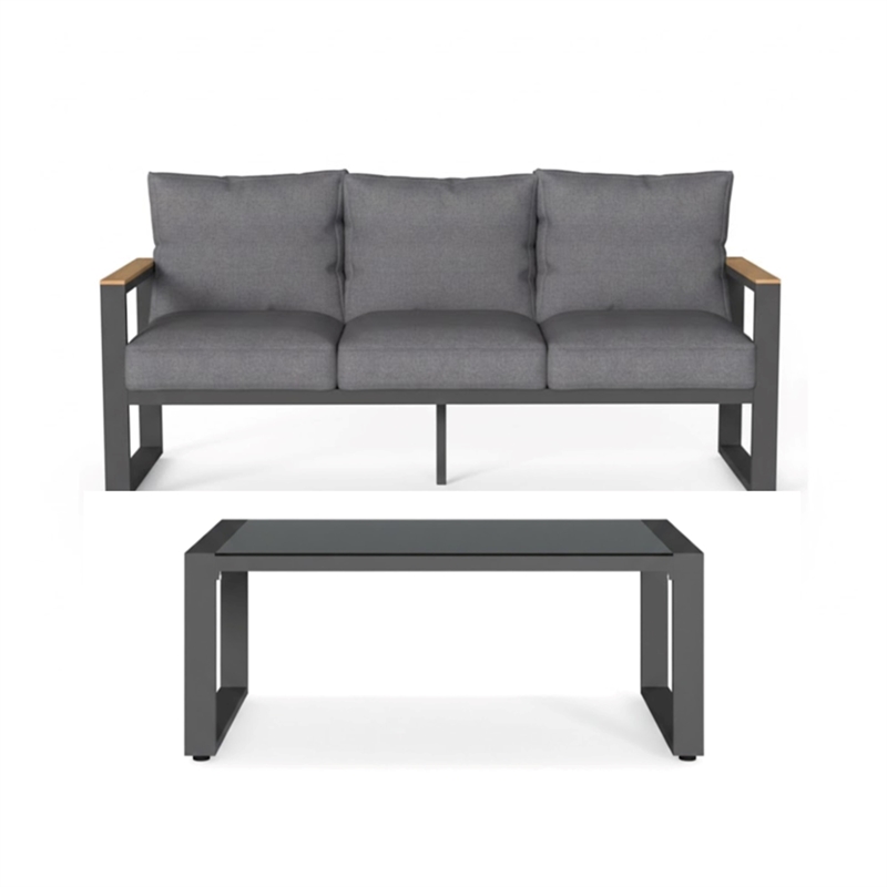 2-Piece 3-Seat Outdoor Sofa Couch Set - 75
