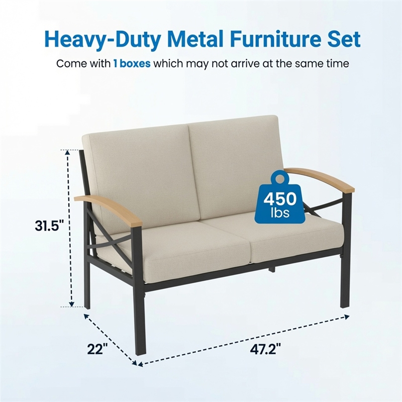 Heavy-Duty Outdoor Loveseat - All-Weather 47.2