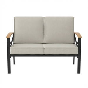 Heavy-Duty Outdoor Loveseat - All-Weather 47.2&quot Loveseat - Washable - Beige
