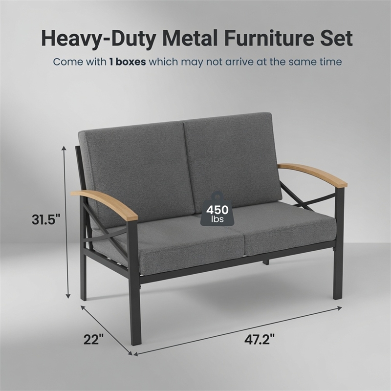 Heavy-Duty Outdoor Loveseat - All-Weather 47.2