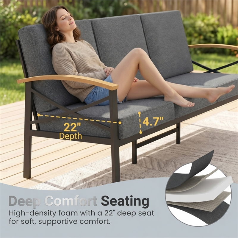 Heavy-Duty Outdoor Loveseat - All-Weather 47.2