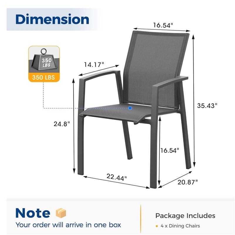Aluminum Patio Dining Chairs - 22.44