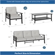 4-Piece Metal Patio Furniture Set - 5-Seat All-Weather Conversation Sofa