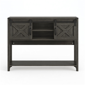 46&quot Modern Farmhouse Entryway Table - Storage - Sliding Barn - Dark Grey