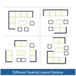 7 Piece Wicker Outdoor Dining Set - 9-Seat Outdoor Sectional Beige Cushions