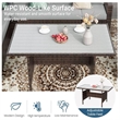 7 Piece Wicker Outdoor Dining Set - 9-Seat Outdoor Sectional Gray Cushions