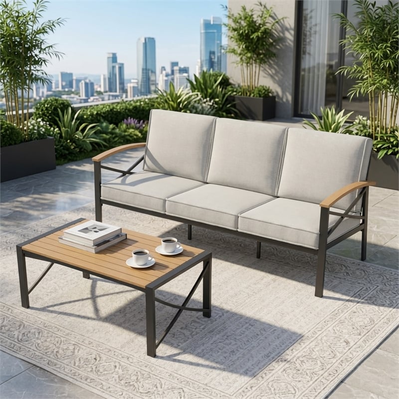 2 Pieces Outdoor Patio Set - All-Weather 69.3