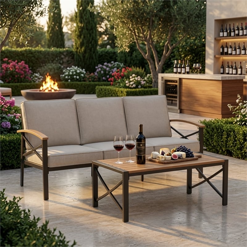 2 Pieces Outdoor Patio Set - All-Weather 69.3
