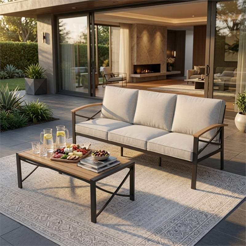 2 Pieces Outdoor Patio Set - All-Weather 69.3