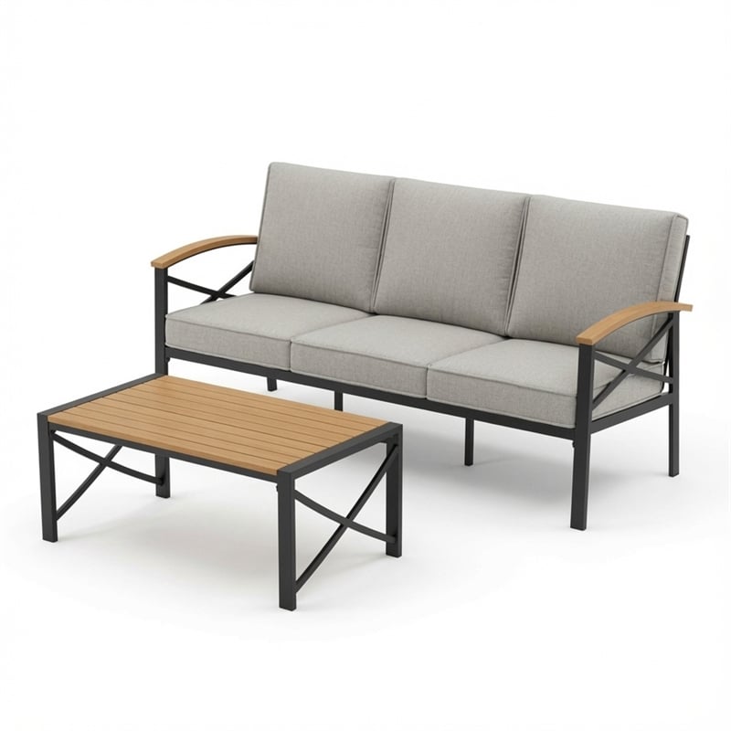 2 Pieces Outdoor Patio Set - All-Weather 69.3