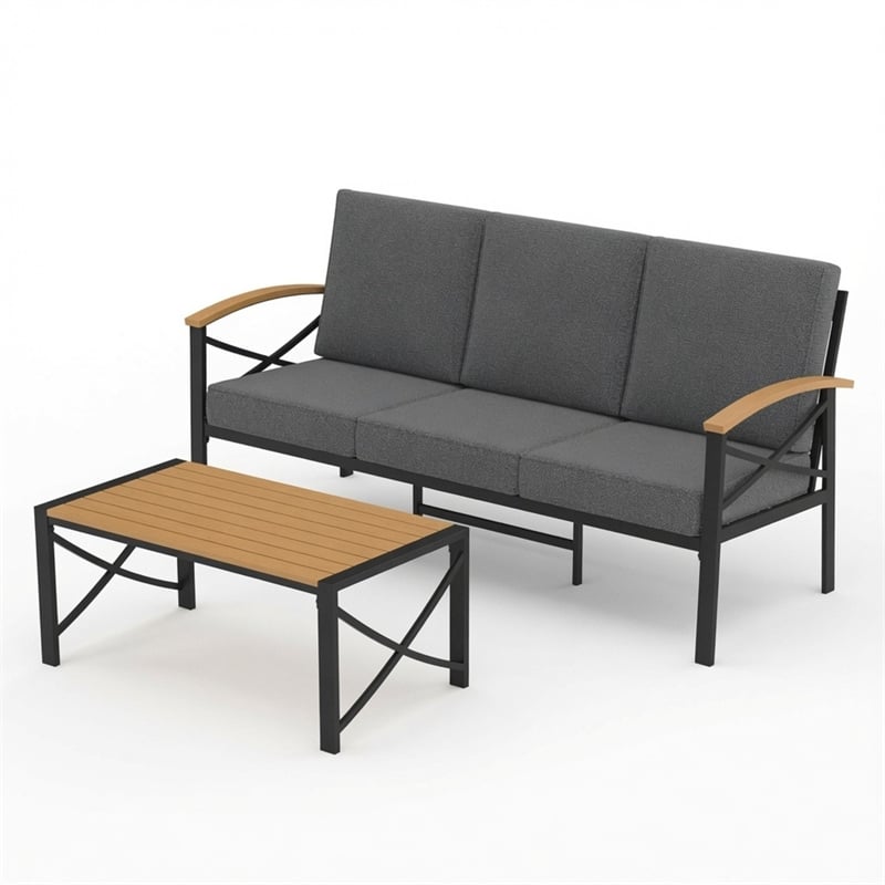 2 Pieces Outdoor Patio Set - All-Weather 69.3