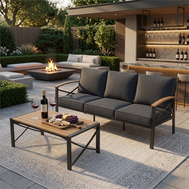 2 Pieces Outdoor Patio Set - All-Weather 69.3