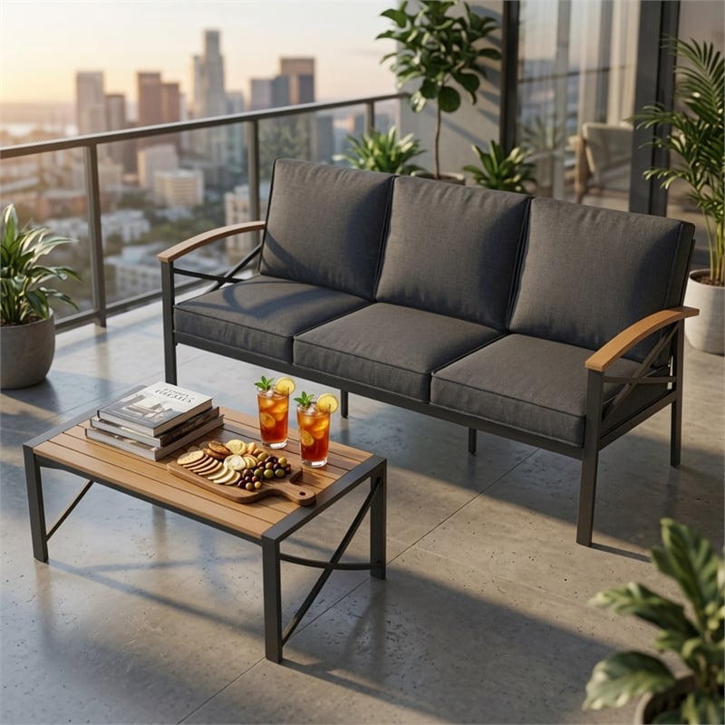 2 Pieces Outdoor Patio Set - All-Weather 69.3
