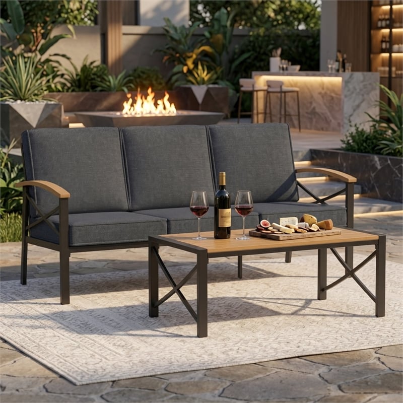2 Pieces Outdoor Patio Set - All-Weather 69.3