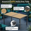 5-Piece Grey Aluminum Patio Dining Set - 4-Seat - Rectangular Table