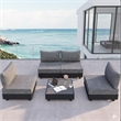5-Piece Gray Aluminum Patio Sectional Set - Coffee Table