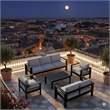 5-Piece Modern Aluminum Patio Conversation Set - 7-Seat - Light Gray