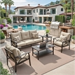 5-Piece Metal Patio Furniture Set - 5-Seat All-Weather Conversation - Beige