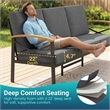 4-Piece Metal Patio Furniture Set - 5-Seat All-Weather Conversation - Gray