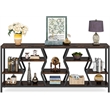 70.9 Inches Sofa Console Table with 4 Tier Wood Storage Shelves