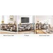 70.9 Inches Sofa Console Table with 4 Tier Wood Storage Shelves