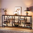 70.9 Inches Sofa Console Table with 4 Tier Wood Storage Shelves