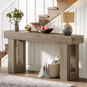 63&quot Farmhouse Console Table - Extra Long Narrow Sofa Table Behind Couch