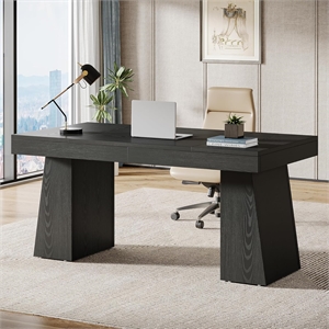 55&quot Mid-Century Modern Executive Desk - Home Office Computer Workstation