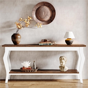 70.9&quot Vintage French Console Table - Extra Long Sofa Table Behind Couch w/