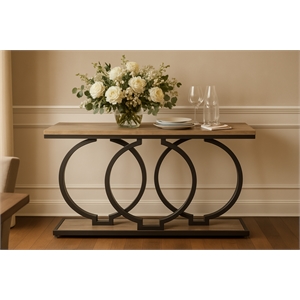 Industrial Console Table 55&quot - Narrow Long Entryway Sofa Table with
