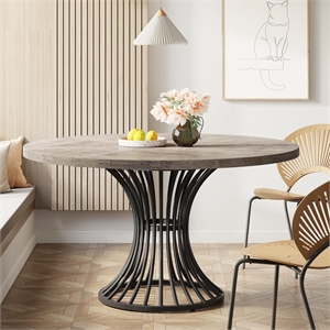 47&quot Farmhouse Round Dining Table for 4-6