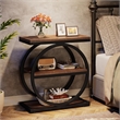 Industrial Narrow End Table with 3 Shelves