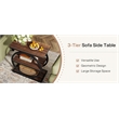 Industrial Narrow End Table with 3 Shelves